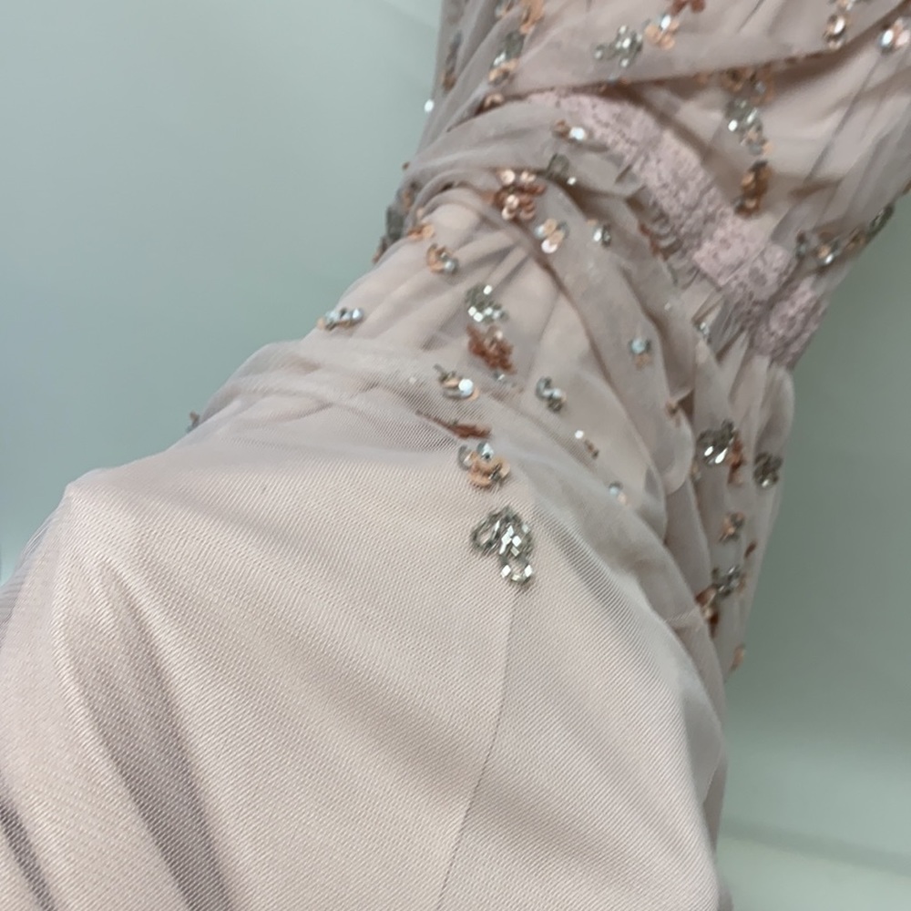 Adrianna Papell cold shoulder flutter sleeve gown - Picture 10 of 13